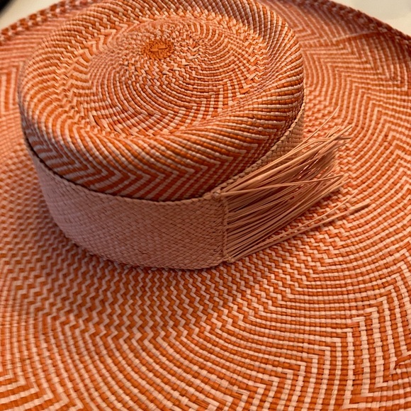 Orange Artesano Glam Sun Hat - Picture 2 of 4